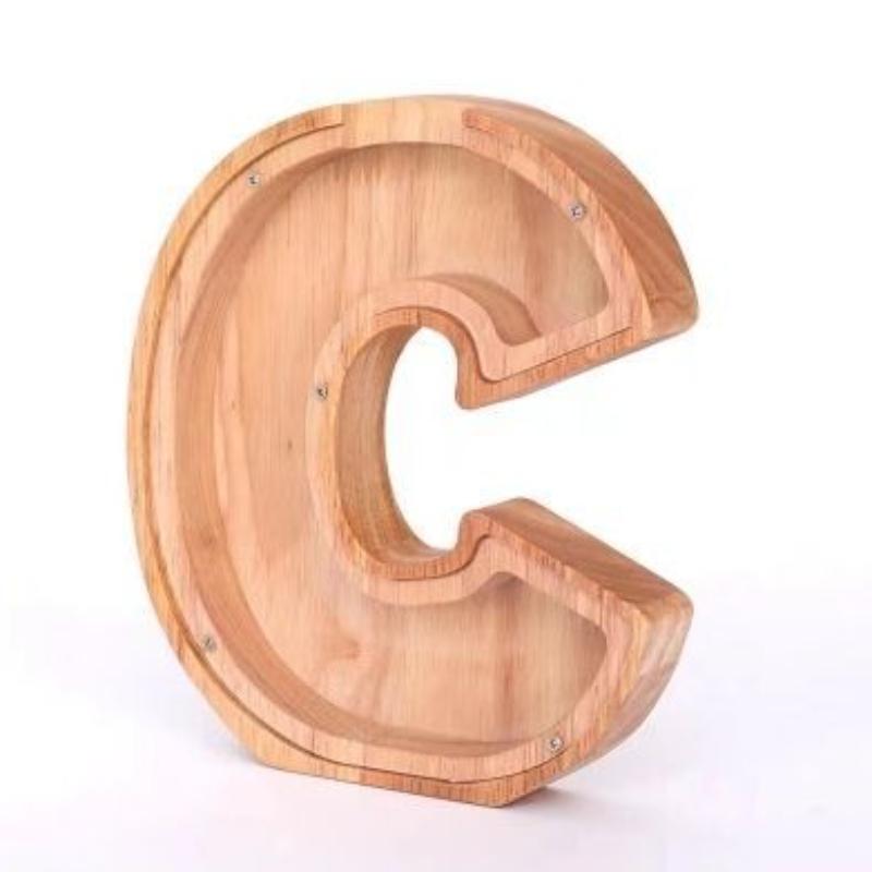 Wooden Letters Piggy Bank DIY Creativity Coin Banknotes Children's Money Box Funny Money Organizer Storage Box Home Decors