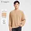 CaiZi Herr 2024 Lösstickad Tröja - Höst/Vinter Casual Rundhalsad Topp