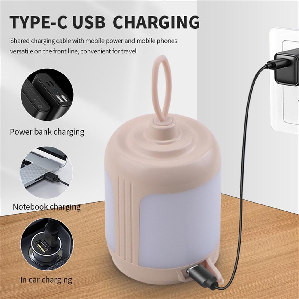 Outdoor Camping Lamp Atmosphere Lamp USB Rechargeable LED Super Bright Lighting Tent Lamp Portable Table Lamp