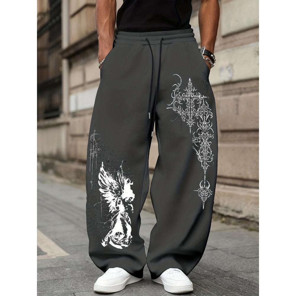 

Men s Popular Gothic Casual Sports Pants, Featuring Soft and Comfortable Loose Wide Leg Pants XXL