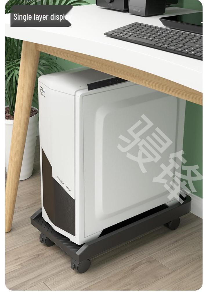 Double-Layer Desktop Computer Stand with Cooling and Storage