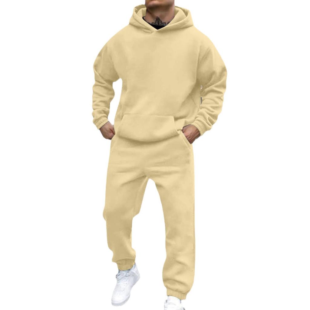 European and American Autumn/winter New Fleece-lined Fashion Men's and Women's Sweatshirt Set, Casual Loose Long-sleeve Hoodie