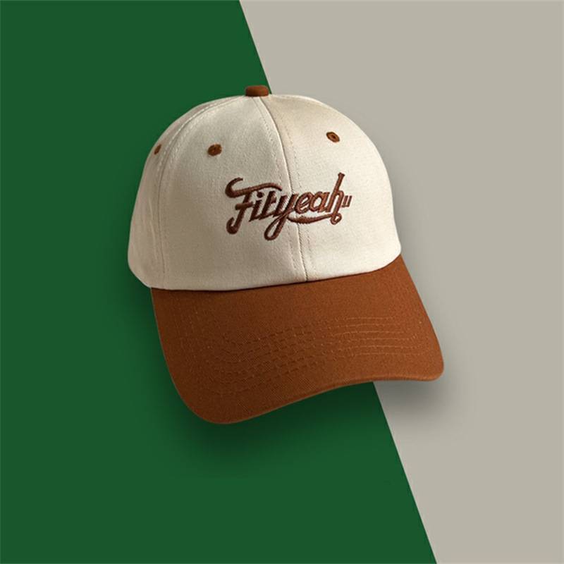 

Bicolor Sunshade Duck Tongue Cap Adjustable Cotton Baseball Hat Stylish Smiple Caramel