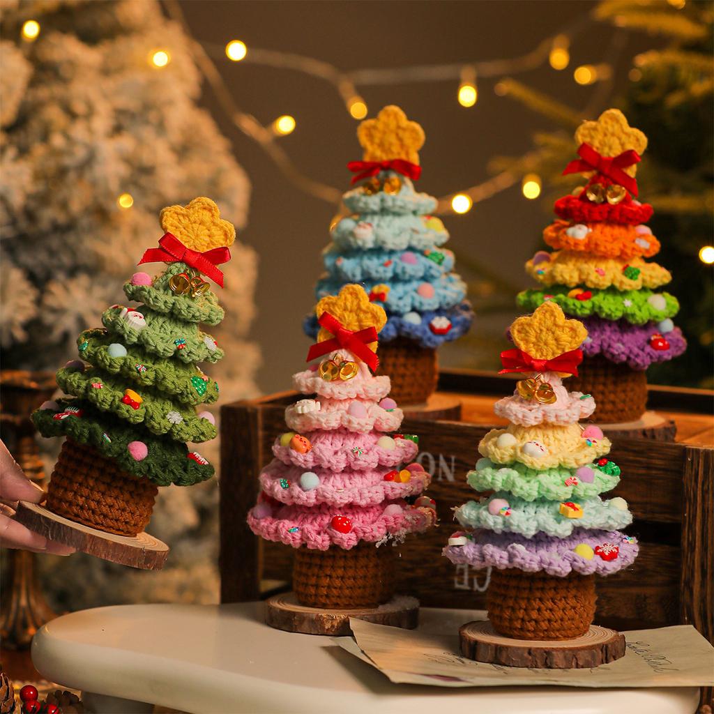Weihnachtsbaum Handgemachte Garnblumen, Weihnachtsgeschenk Dekorationen, Festliche Geschenke
