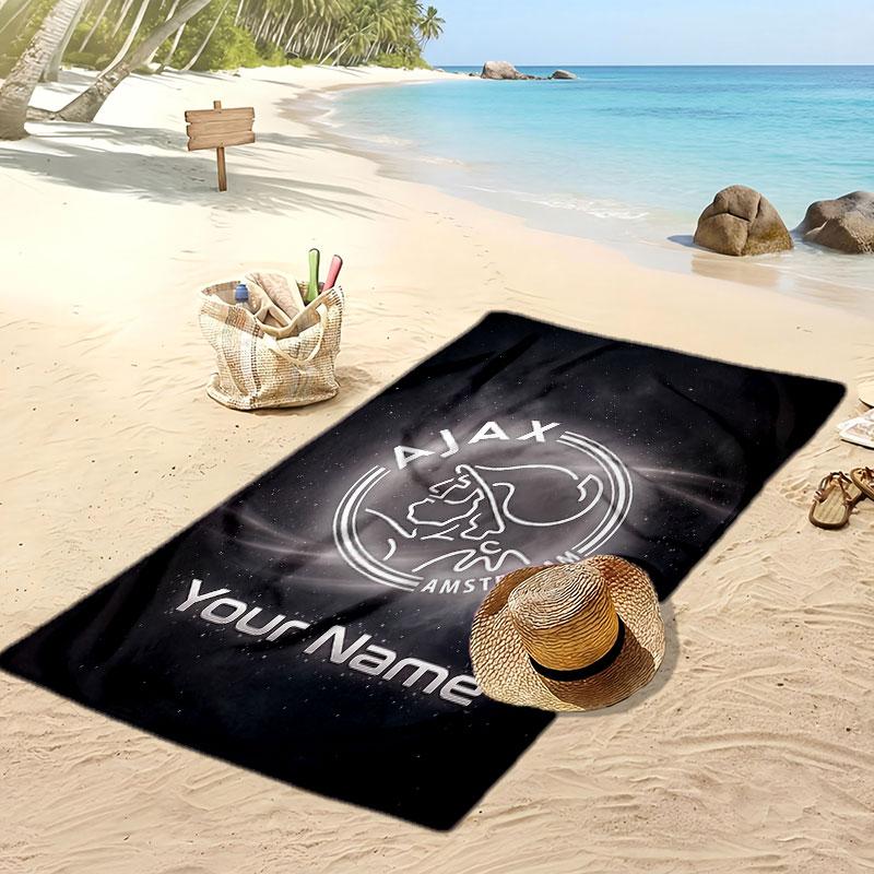 Ajax Amsterdam Personalisiertes Bedrucktes Strandtuch Fußballlogo Unterstützung Benutzerdefinierter Name Text Saugfähiges Handtuch Für Sport Reisen Besonderes Geschenk