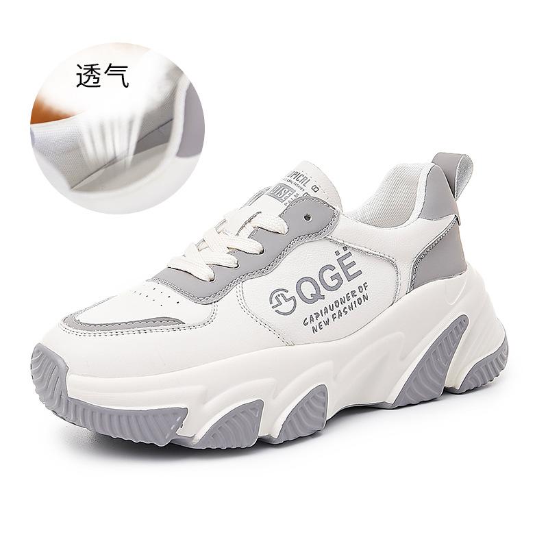 

Весенние кожаные кроссовки на платформе для женщин 2025, повседневная спортивная обувь, женские дышащие кроссовки для бега, плоские туфли-лодочки для женщин 35