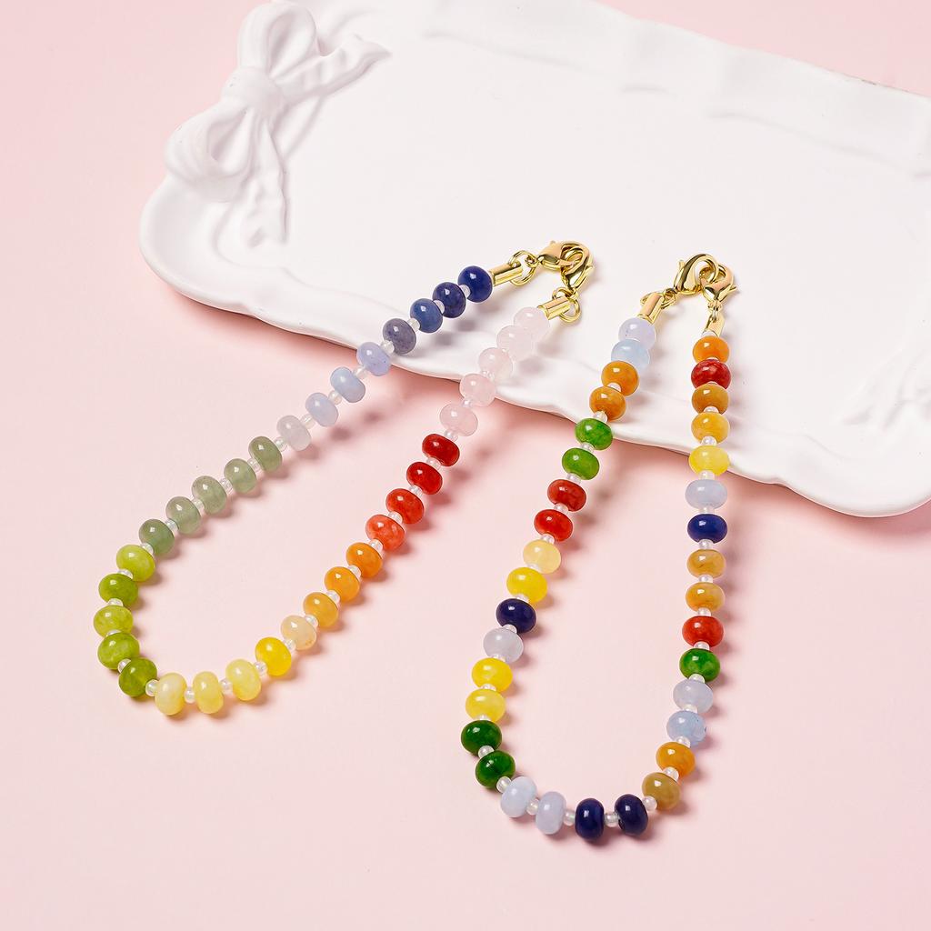 New Natural Stone Mobile Phone Chain Donut Dopamine Advanced Sense Ins Wind Handmade Beaded Mobile Phone Chain