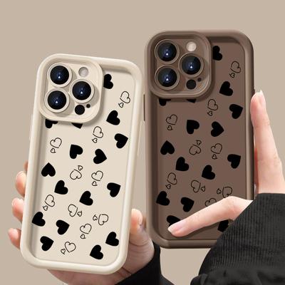 Süße Handyhülle mit Liebesdruck für iPhone 16 Pro Max 15 14 Plus 13 12 Pro 11 XR XS 8 7 Fashion Hearts Stoßfeste weiche TPU-Hülle