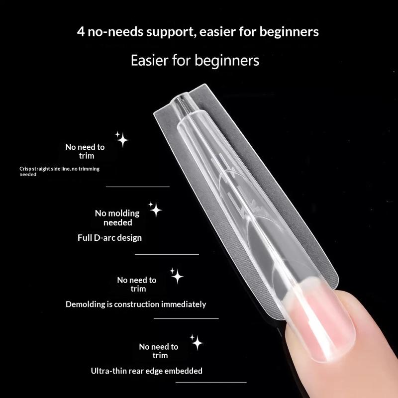 140/280 Pezzi Forme Doppie per Unghie Sandwich Estensioni-Forme Doppie Stampo Superiore Inferiore Forme per Unghie Quadrate Lunghe Mandorla Strumento Manicure