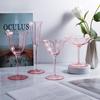 Pink Crystal Champagne Glass Floral Lace Martini Cocktail Cup for Girls