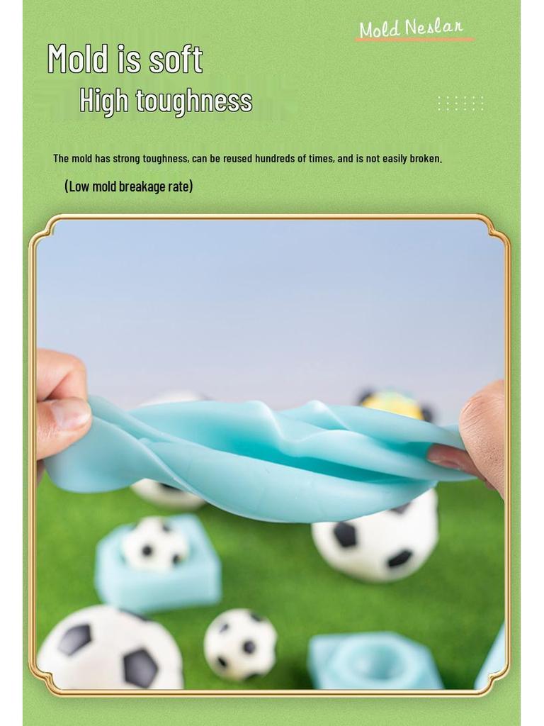 World Cup Football Chocolate Cake Silicone Mold - 3D Baking Decoration, Food-Grade French Accessory