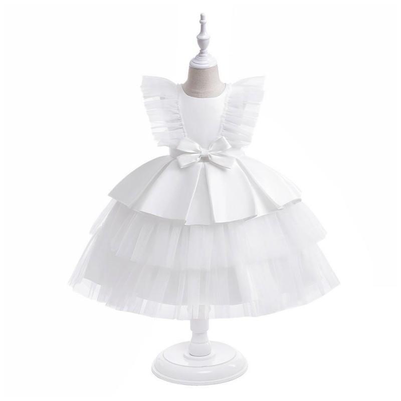 Girls Princess Tulle Dress Flower Girl Wedding Party Piano Performance 4-10Y