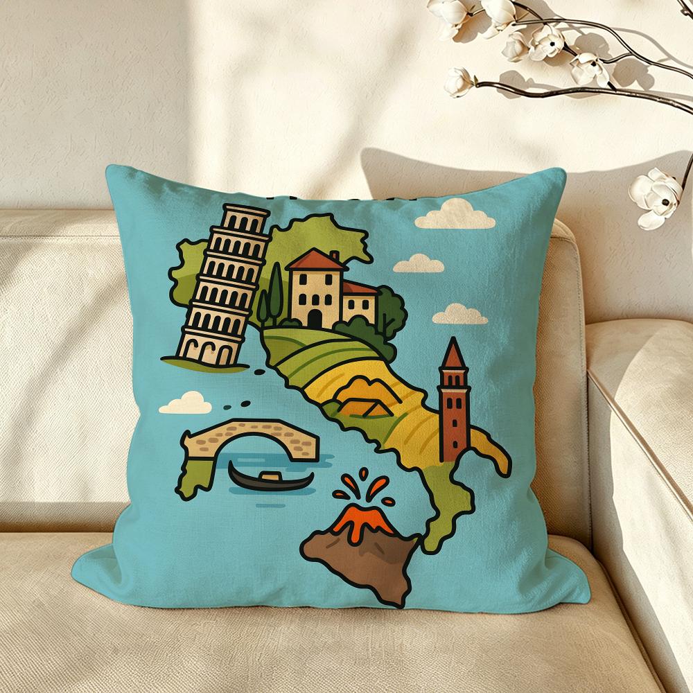 Art IItaly CCulture SSeries Cushion Cover Pillow Case Antidustmite Pillowcase Silky Short Plush Sofa Cushion Cover hot