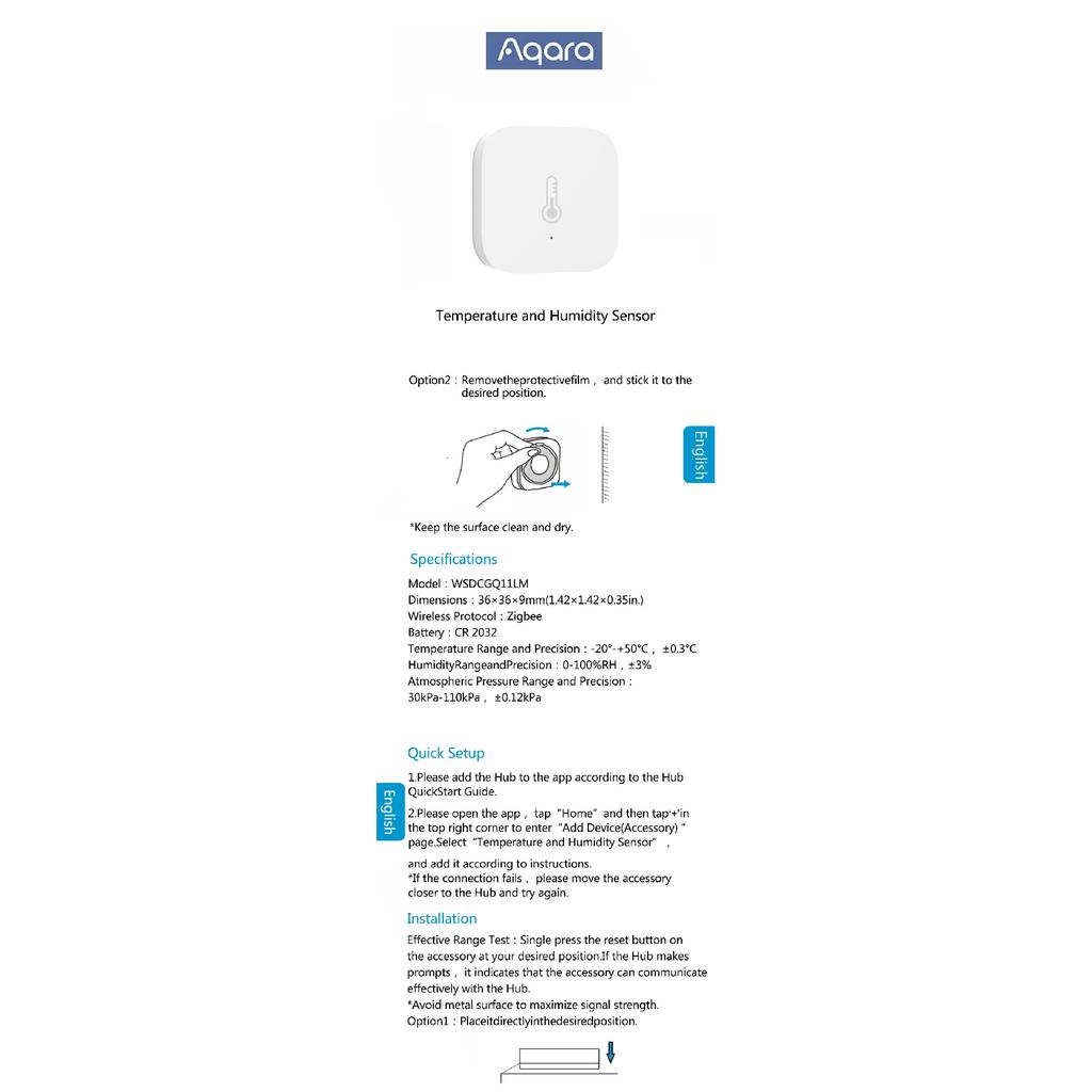 Original Aqara Temperature And Humidity Sensor Zigbee Smart Air Pressure Environment Sensor Smart Home For Mi home Homekit APP