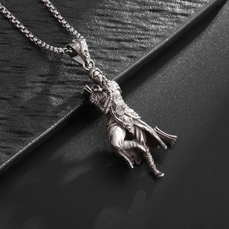 Vintage Punk Biker Girls Pendant Fashion Necklace for Men Women Motorcycle Riding Statement Jewelry Gifts