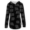 Damen Casual Fashion Print Langarm Pullover Kapuzen Top Sweatshirts