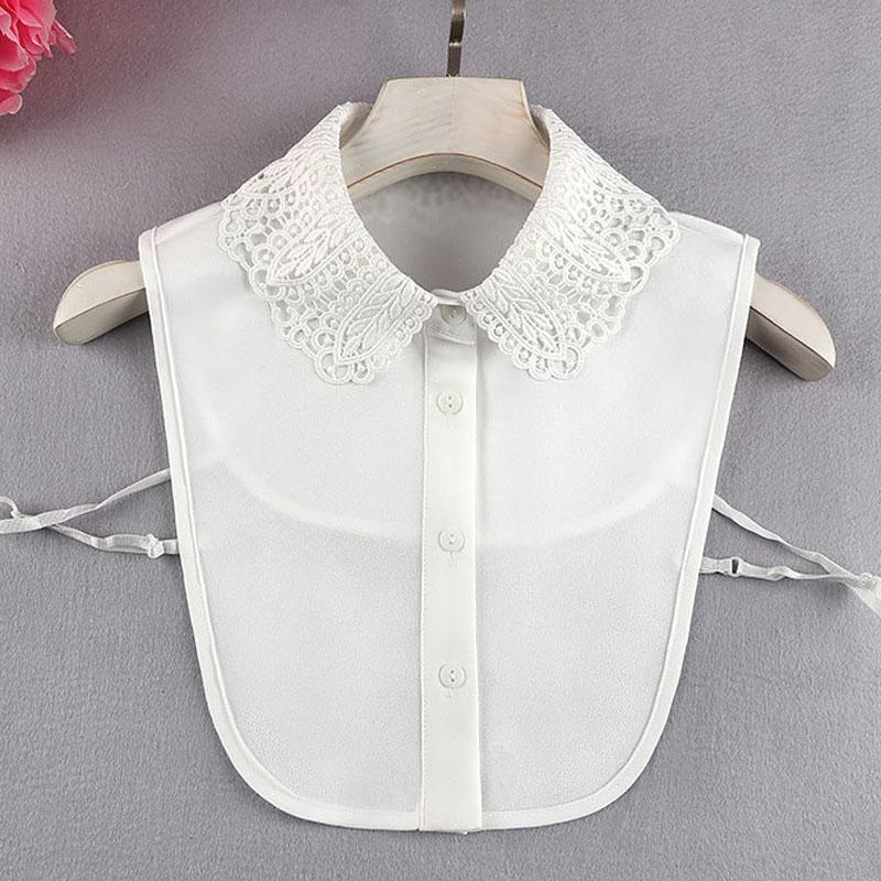 Białe Sztuczne Kołnierzyki Dla Kobiet Krata Klapa Odpinany Kołnierzyk Koszula Koronka Stójka Fałszywy Kołnierzyk Kobieta Zdejmowany Krawat Nep Kraagie