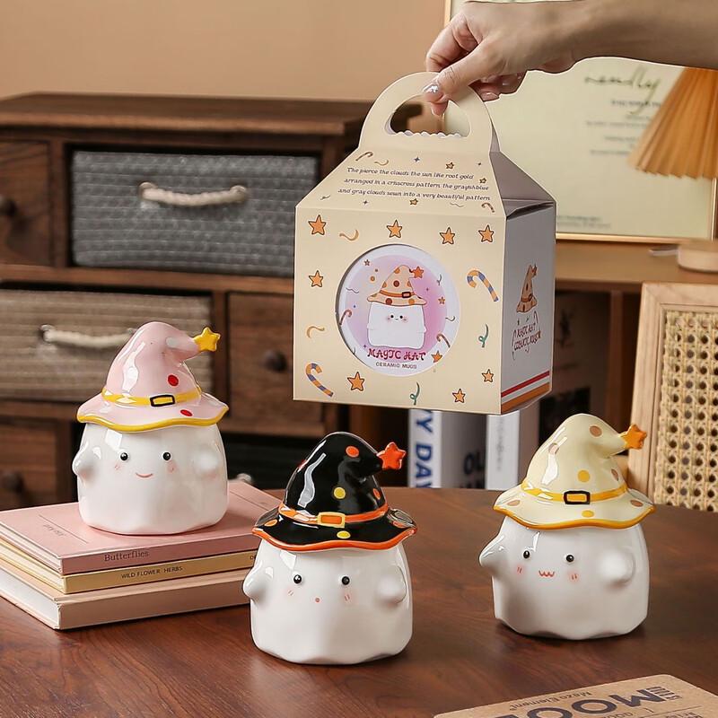 Cartoon Ghost Ceramic Mug with Lid
