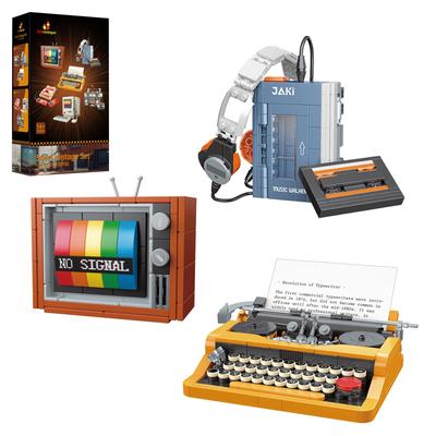 JMBricklayer Vintage und TV Bau-Spielzeugset Vintage Bausteine Set für Vintage Ausstellungsmodell für Büroraum Geburtstagsgeschenk für Retro und Kinder
