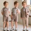 Boys' Suit Set: Suspenders, Long Shorts, Vest, Shirt - Perfect for Kindergarten Events & Birthdays