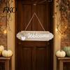 Rustic Home Welcome Decor Front Door Sign, Pastoral Style Wall Decoration, Wooden Hanging Decorations for Ornament with Hemp Rope Entrance
