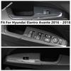 Auto Innenarmlehne Fensterheber Knopf Bedienfeld Abdeckung Verkleidung Kohlefaser Zubehör Für Hyundai Elantra Avante 2016 2017 2018