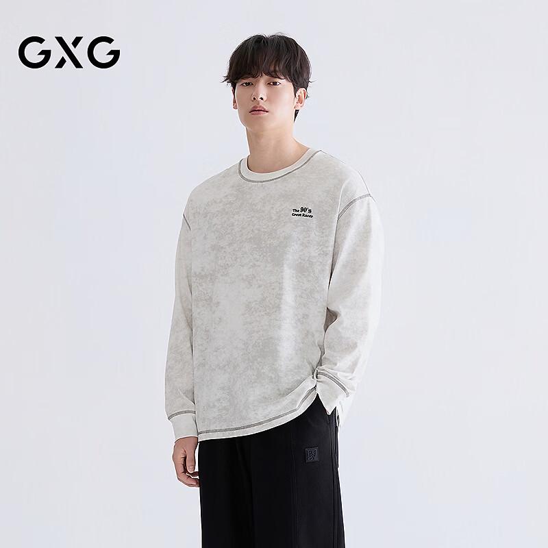 GXG Men s Washed Long Sleeve Crew Neck Knitted Top L