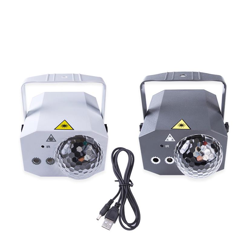 Colorful Voice-Controlled Rotating Stage Lights - LED Magic Ball & Laser