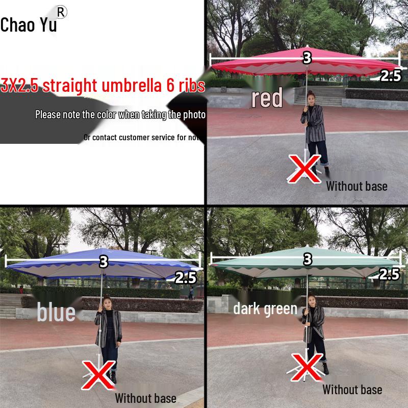 Foldable Outdoor Commercial Sunshade Umbrella with Tilt and Awning