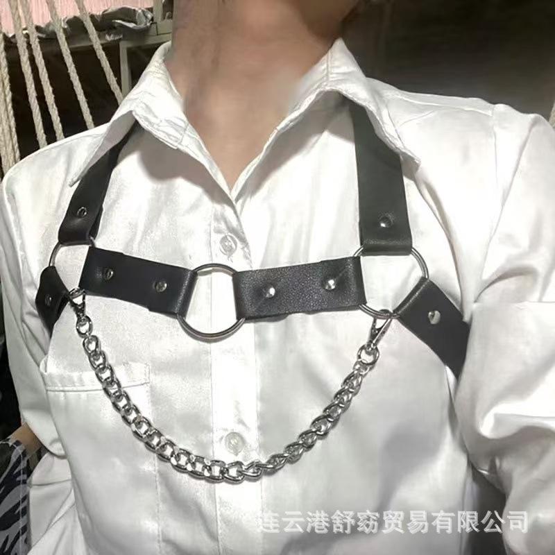 Chest Chain, Sexy Men's Straps, Neck Strap, Body Punk Style, Shoulder Strap, Chest Strap, Shirt, Belt Accessories Matching