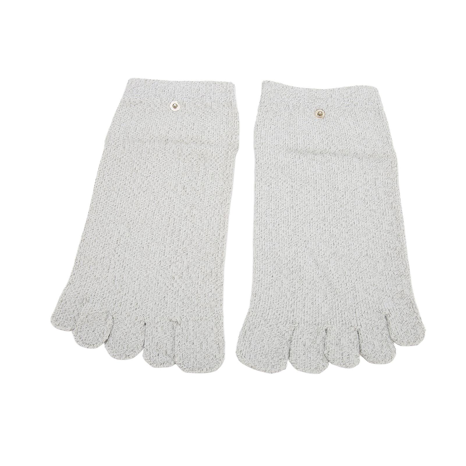 

Проводящие носки 5 пальцев из серебряного волокна с отличной проводимостью Серые электродные массажные носки