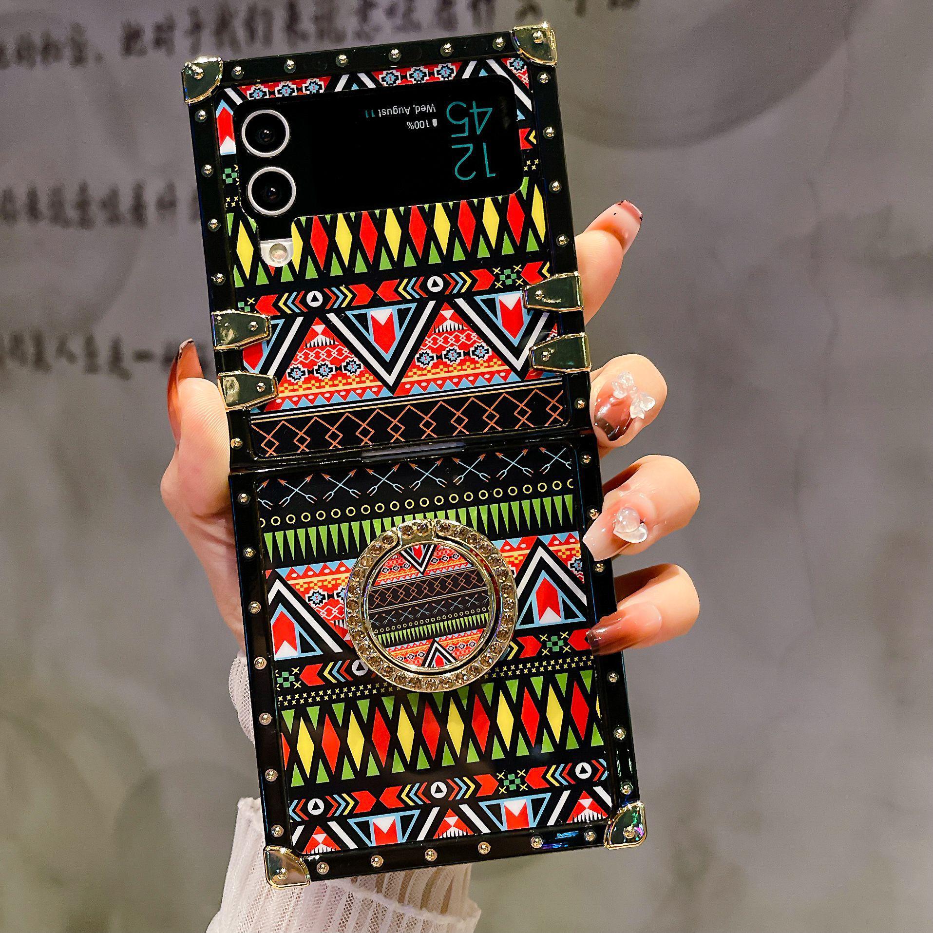

Богемный Алмазный Складной Противоударный Чехол для Телефона Samsung Z Flip4/5/6 Samsung ZFLIP 4