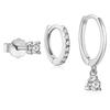 3pcs Dainty Cartilage Huggie Earrings Set 925 Sterling Silver 14K Gold Post Hypoallergenic for Multiple Piercing with Gift Box
