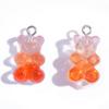 Colorful Transparent Bear Resin Pendant for DIY Jewelry and Keychains