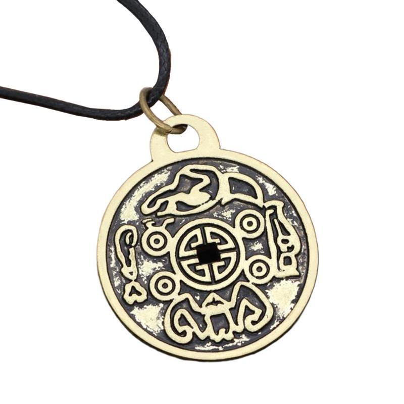 HX6F Bronze Amulet Charm Necklace Fashionable Neckchain Symbolic Collarbone Chain Adjustable Chokers Accessories for Women