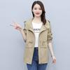 Women Double Layer Windbreaker Autumn Casual Slim Coat Fashion Plus Size Hoodies Collar Ladies Jacket