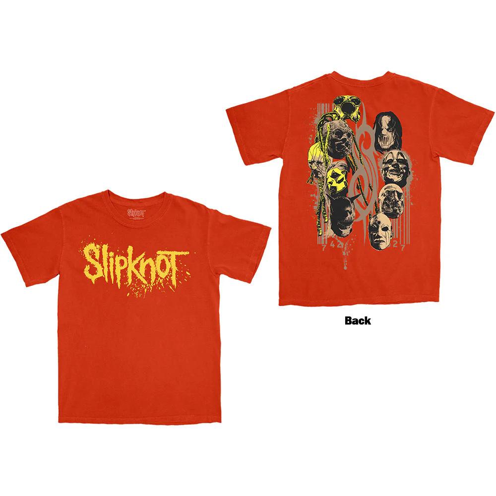 Slipknot T-Shirt: Splatter Logo (Orange) (Back Print) OFFICIAL NEW M