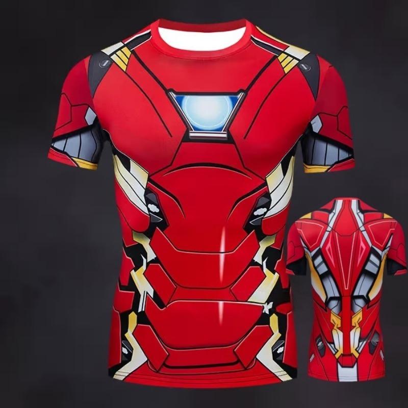 25/25 Summer Cosplay Movie Marvel Series Captain America's Fitness Suit 3D Printed Adult and Children's Parent-child Outfit