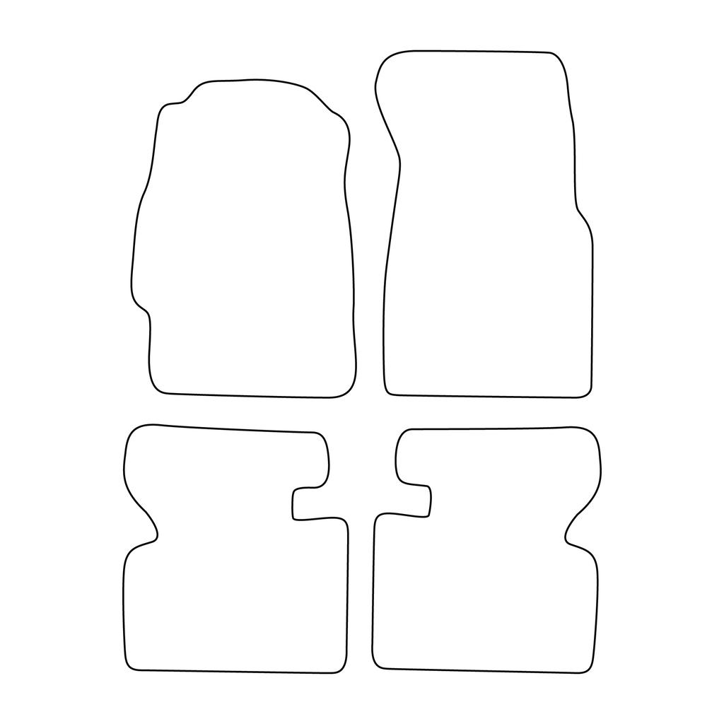[Blm]Ho003 Black - Set Of Velour Floor Mats To Fit Honda Civic Vi 3-Door 1996-2000 - Black Trim