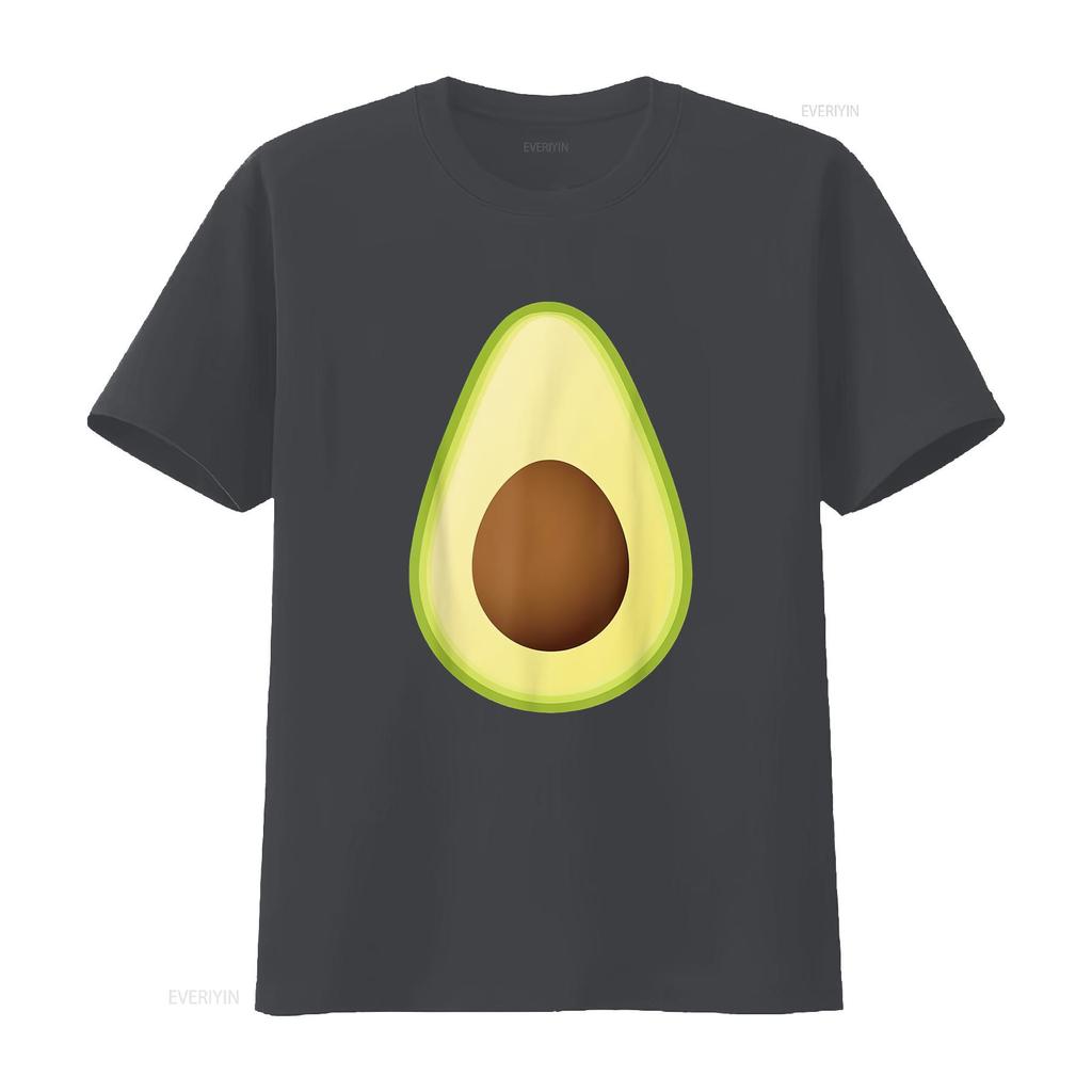 Damen Avocado Kostüm T-Shirt Frucht Halloween Schwarz 2XL vintage Gewaschen Leicht Unisex Lässig Atmungsaktiv Dehnbar streetwear