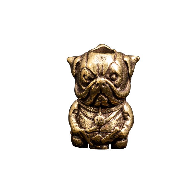 

Чистий латунний милий мультяшний ланцюг собачих брелоків брелоки вінтажний метал Мідна тварина Французький бульдог мопс Фігурки Брейчейн Паракорд Бісер Ювелірні вироби 1PCS