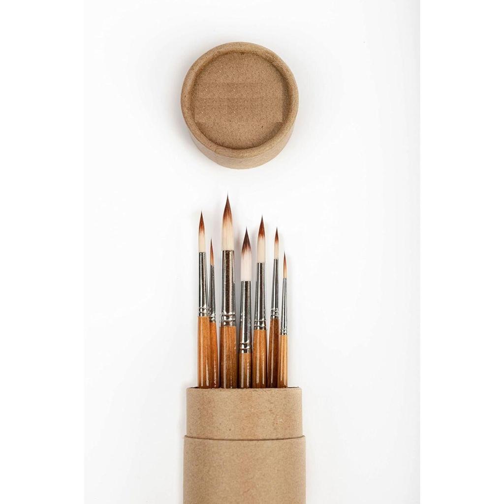 Handmade Professional Artist Painting Brush Set for Acrylic, Watercolor, & Gouache Painting with Brush Holder - Cruelty-Free
