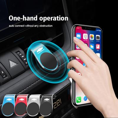 1Pcs Magnetic Car Emblem Phone Holder 360 Rotation Bracket For Chevrolet Bolt Spark Tahoe Z71 Aveo Impala Lacetti Malibu Sail SS