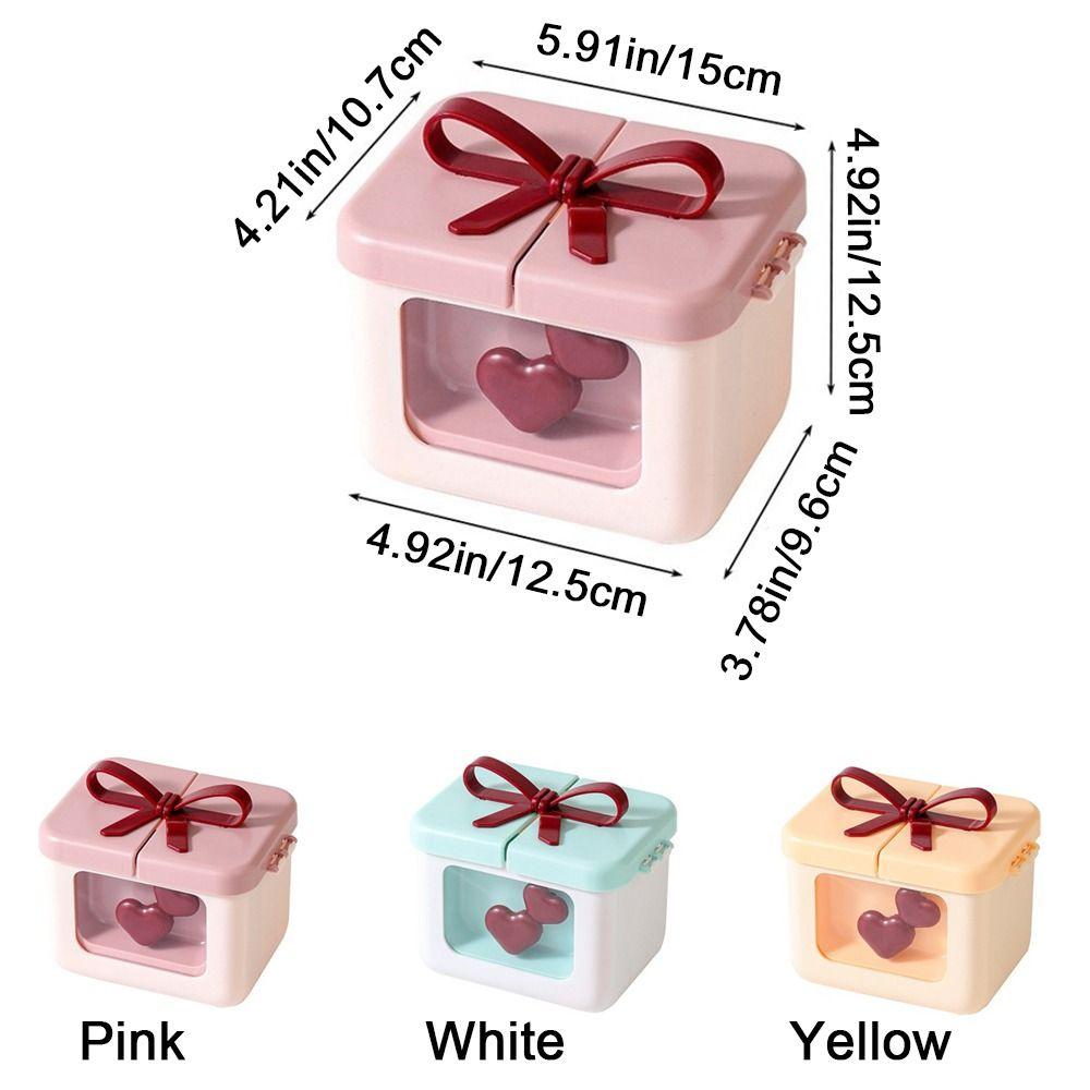 Plastic Bowknot Lipstick Storage Box Dust-Proof Dopamine Cosmetic Storage Container with Cover Makeup Organizer