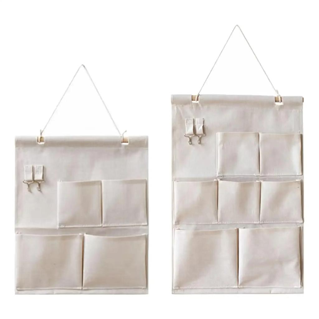 4/7 Pockets Cotton Wall Hanging Storage Bag Multilayer Closet Door Closet Storage Bag Organizer Home Cosmetics Toys