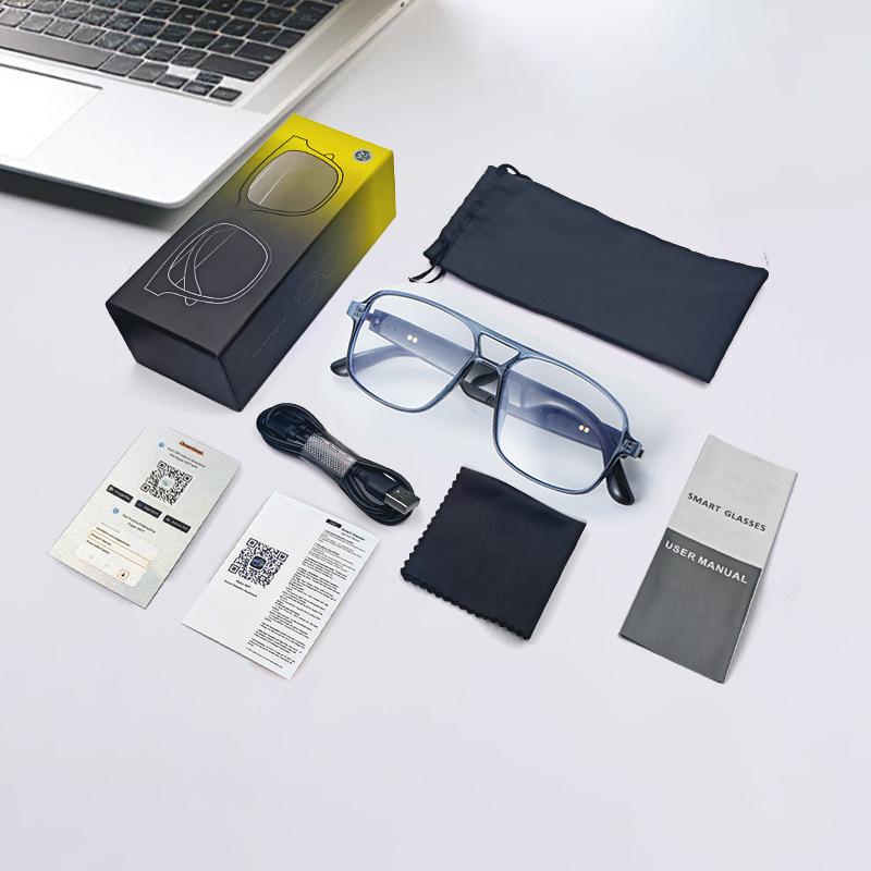 Smart Bluetooth Sunglasses: Double Bridge, Photochromic, Anti-Blue Light, UV Protection, Music and Call Enabled