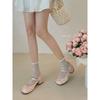 Spring and Autumn New Single Shoes Women's French Versatile Small Fragrant Wind Light Mouth Cheongsam Thick Heel Buckle with Round Head Mary Jane