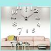 Elegant Silver 3d Frameless Number Wall Clock For Home And Office Decor