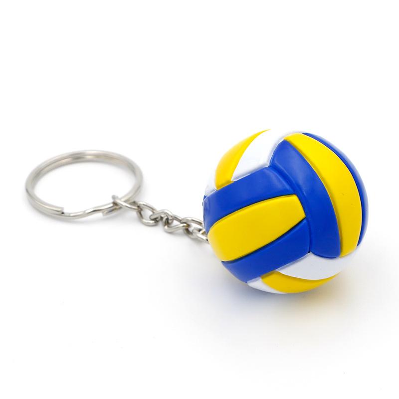 New Creative Mini 3D Volleyball Key Chain PU Leather Ball Bag Pendant Keyring Car Keychain Sports Souvenirs Gifts Keyring