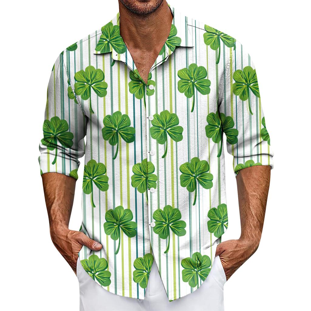 Pánská ležérní košile s dlouhým rukávem na knoflíky